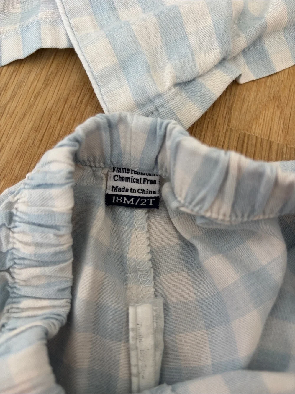 Petite Plume Kid's Twill Pajama Short Set in Light Blue Gingham